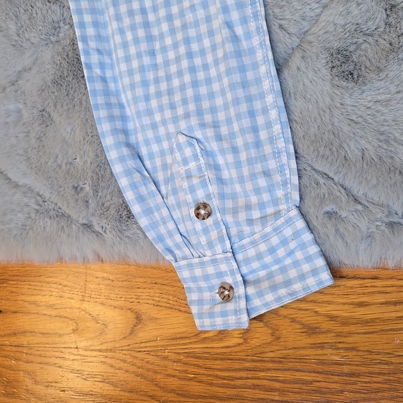 Tommy Bahama Blue Plaid Button Down Shirt, Boys XXL, Great Condition - Picture 12 of 13